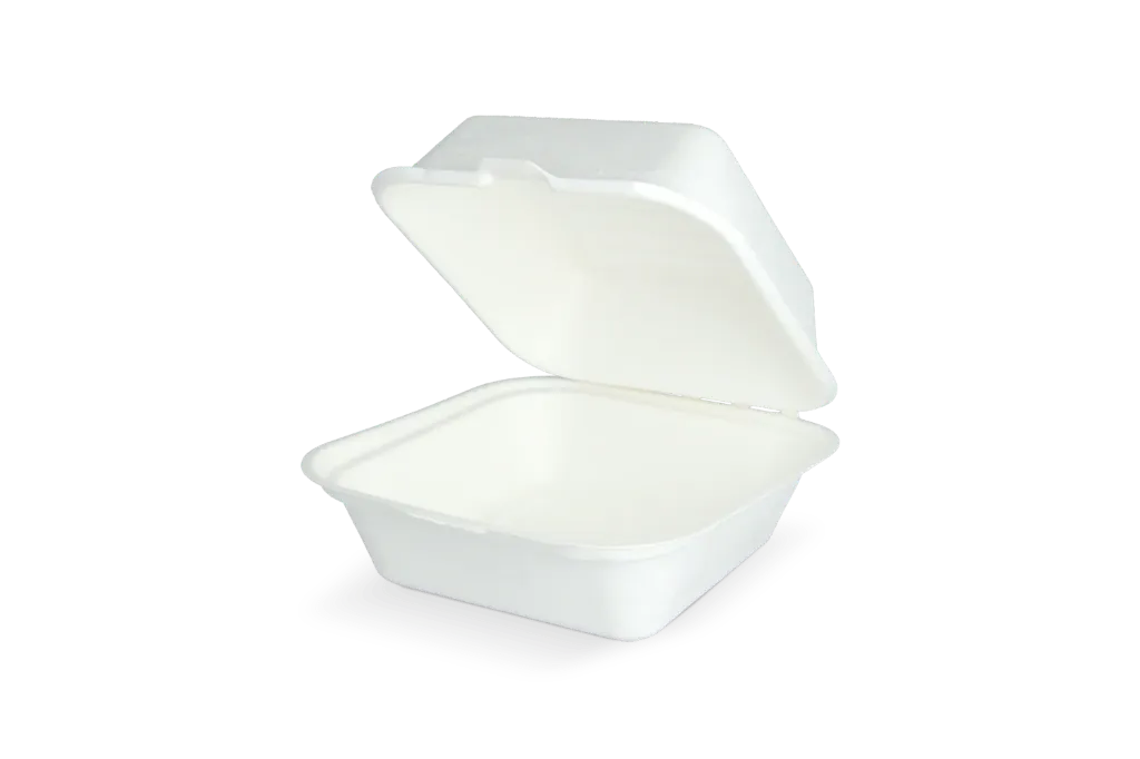Hamburgerbakje IP6 Groot suikerriet BIO 15,3x15,3x8 cm - 500 st.