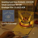 Luxe 3D Pop-Up Verjaardagskaart met Sfeervolle Verlichting! - Blauw