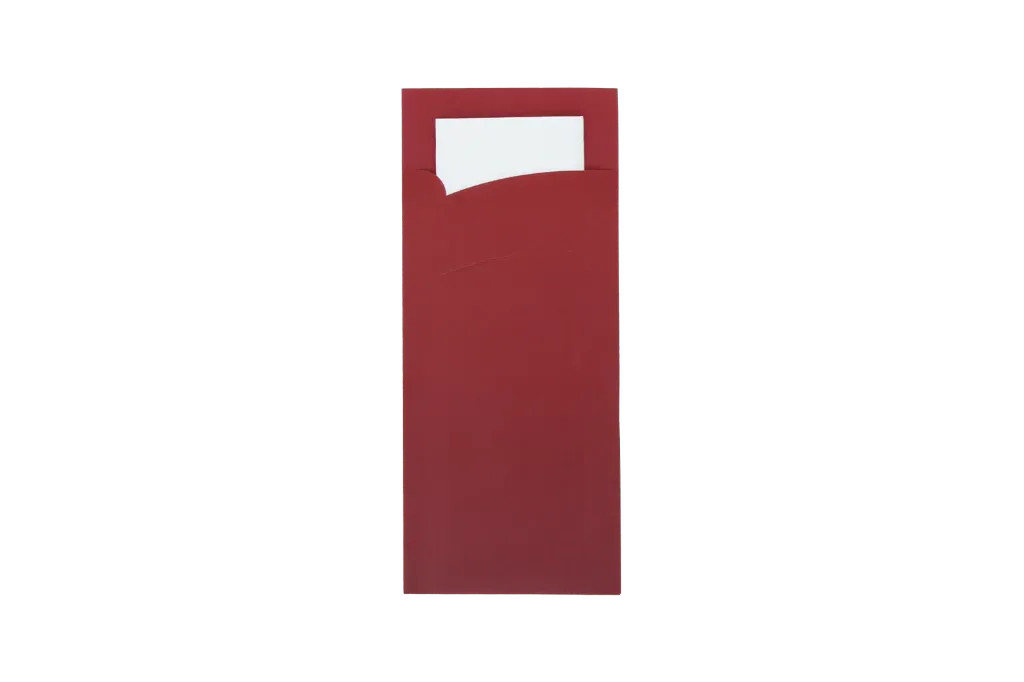 Bestekzakje pochette bordeaux/rood - 600 stuks