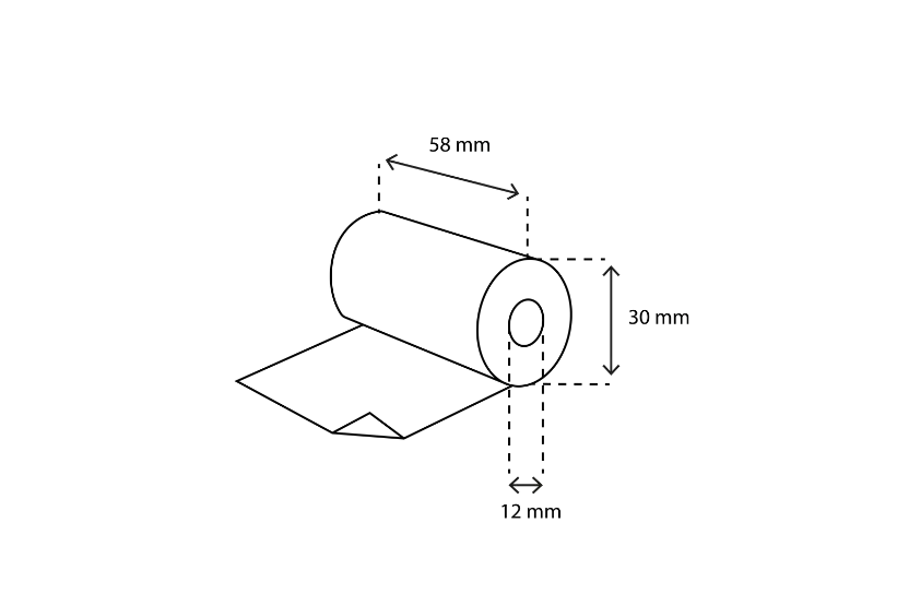 Thermische pinrol BPA vrij 57x35x12 - 50 st.