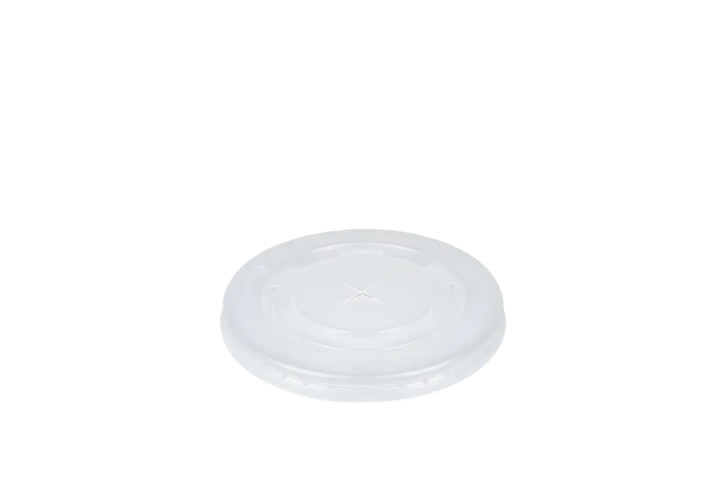 [90P] Deksel PS Milkshakebeker plat met kruis Ø90mm - 1000 stuks