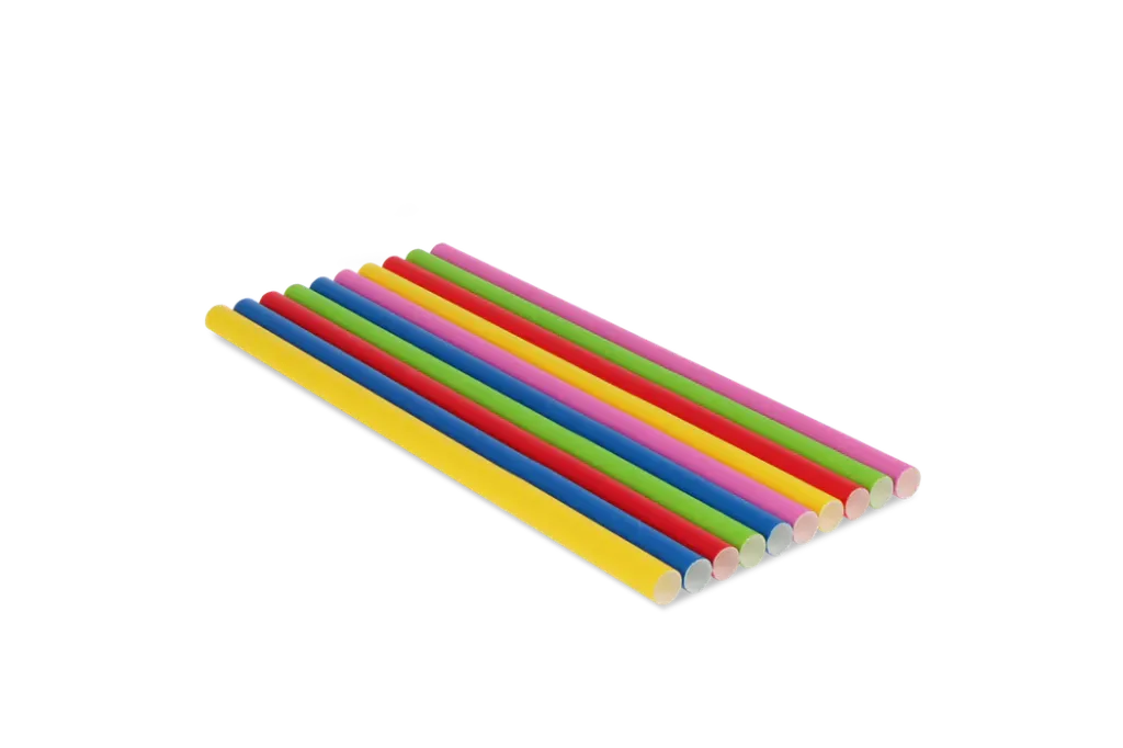 [24] Papieren rietjes kleurenmix 240x10mm BIO - 2400 st.